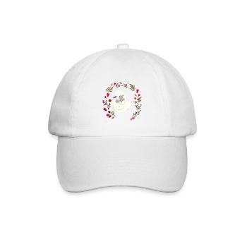 Schönes Design Kranz mit Schwänen - Baseballkappe - Weiß/Weiß - Vorne