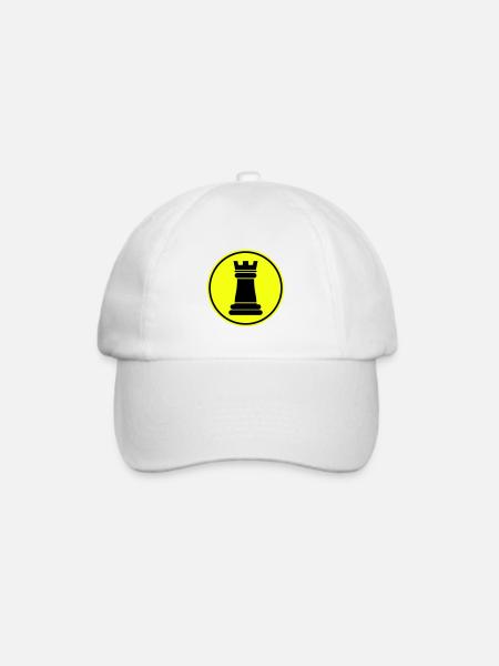 Schachfigur Turm - Baseballkappe - Weiß/Weiß