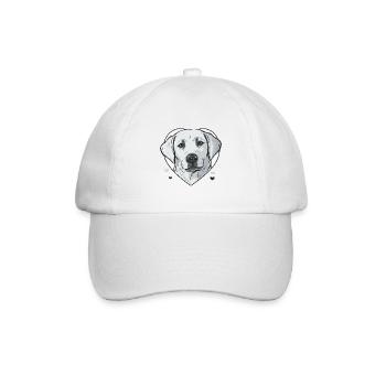 Labrador Herz - Baseballkappe - Weiß/Weiß - Vorne
