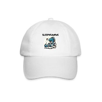 Sleepysaurus Offizielles Schlafoutfit Schlafshirt - Baseballkappe - Weiß/Weiß - Vorne