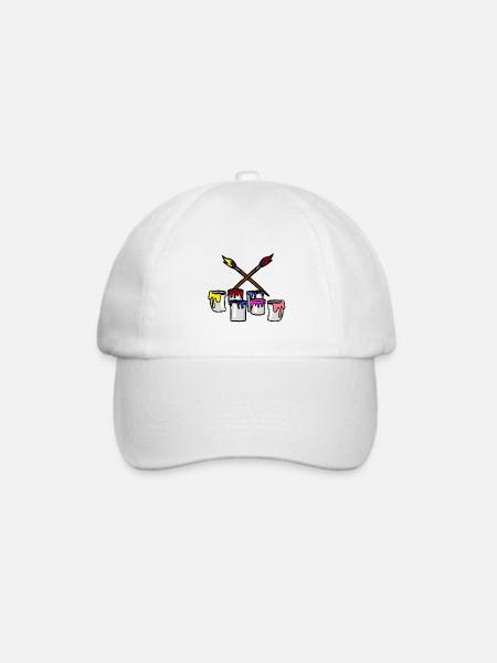 Pinsel Farbe Eimer Maler Künstler Graffiti Getto - Baseballkappe - Weiß/Weiß