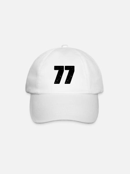 77 Zahl Trikot - Baseballkappe - Weiß/Weiß