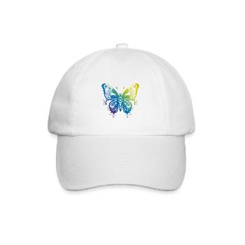 Schmetterling Mandala Boho - Baseballkappe - Weiß/Weiß - Vorne