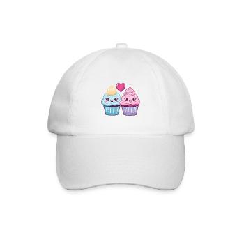Muffin Paar Liebe Herz Lustig - Baseballkappe - Weiß/Weiß - Vorne