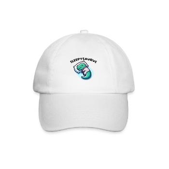 Sleepysaurus Offizielles Schlafoutfit Schlafshirt - Baseballkappe - Weiß/Weiß - Vorne