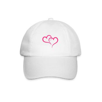 Zwei Herzen wahre Liebe - Baseballkappe - Weiß/Weiß - Vorne