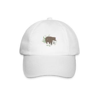 Braunbär im Wald - Baseballkappe - Weiß/Weiß - Vorne