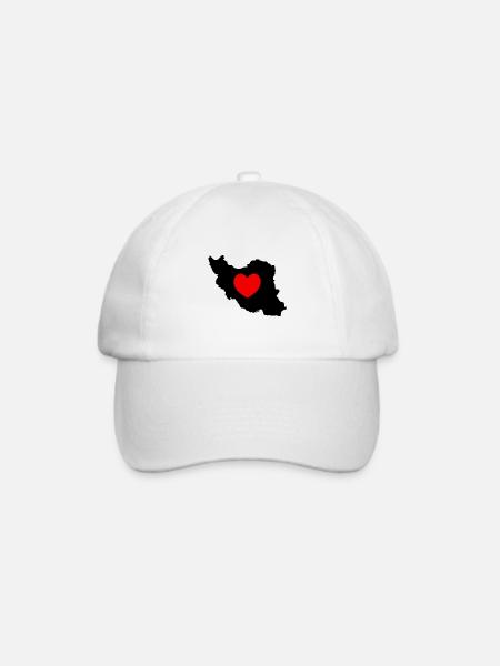 iran love heart - Baseballkappe - Weiß/Weiß