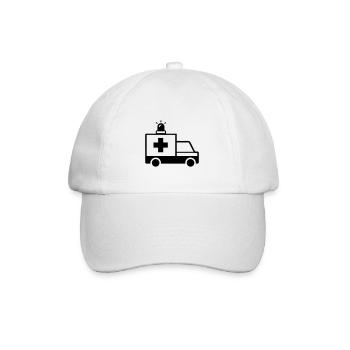 Krankenwagen Ambulance - Baseballkappe - Weiß/Weiß - Vorne