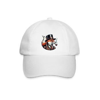 Fuchs mit Pfeife - Baseballkappe - Weiß/Weiß - Vorne