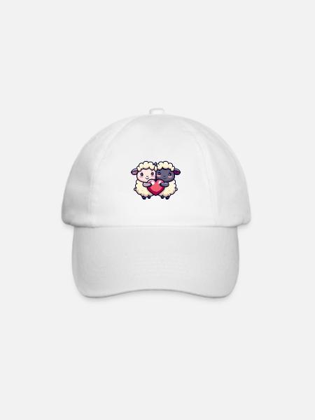 Schaf Paar Liebe Couple Verliebt - Baseballkappe - Weiß/Weiß