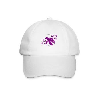 Schildkröte / Kriechtier - Reptilie - Baseballkappe - Weiß/Weiß - Vorne