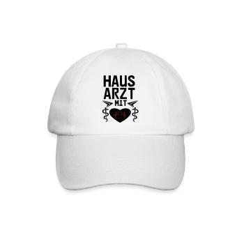 Hausarzt mit Herz Geschenk - Baseballkappe - Weiß/Weiß - Vorne