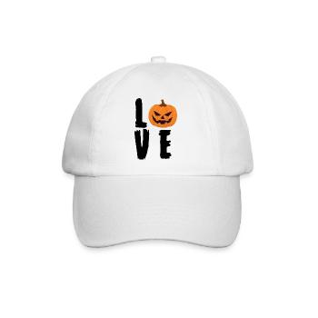 Halloween: Love Halloween - Baseballkappe - Weiß/Weiß - Vorne