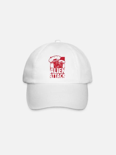Alien Attack - Baseballkappe - Weiß/Weiß