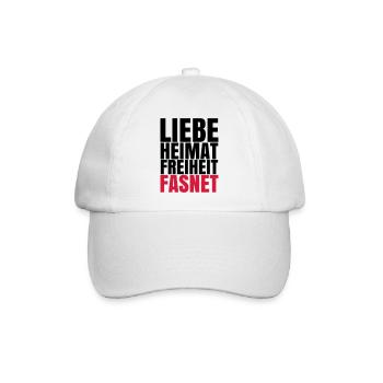 LIEBE HEIMAT FASNET - Baseballkappe - Weiß/Weiß - Vorne