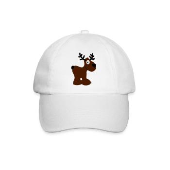 Elch Karibu Rentier Reh schnee Hirsch Weihnachten - Baseballkappe - Weiß/Weiß - Vorne