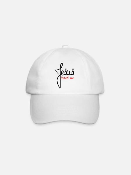 Jesus saved me black and red - Baseballkappe - Weiß/Weiß