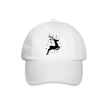 springendes Rentier - Baseballkappe - Weiß/Weiß - Vorne