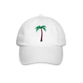 Palme mit Kokosnuss - Baseballkappe - Weiß/Weiß - Vorne