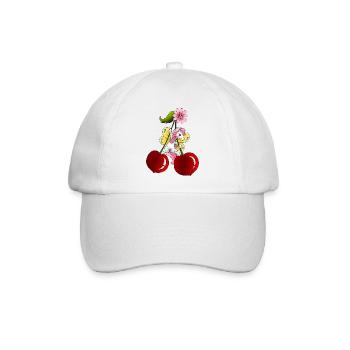 Pony Fee auf Kirsche mit Kirschblüten - Baseballkappe - Weiß/Weiß - Vorne