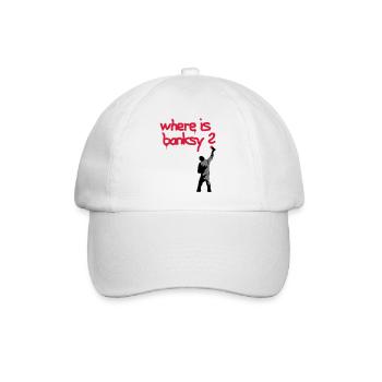 where is banksy - Baseballkappe - Weiß/Weiß - Vorne