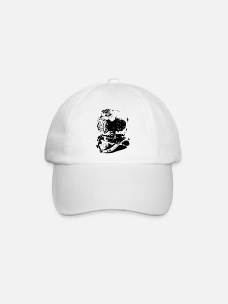 Alter Taucherhelm - Baseballkappe - Weiß/Weiß