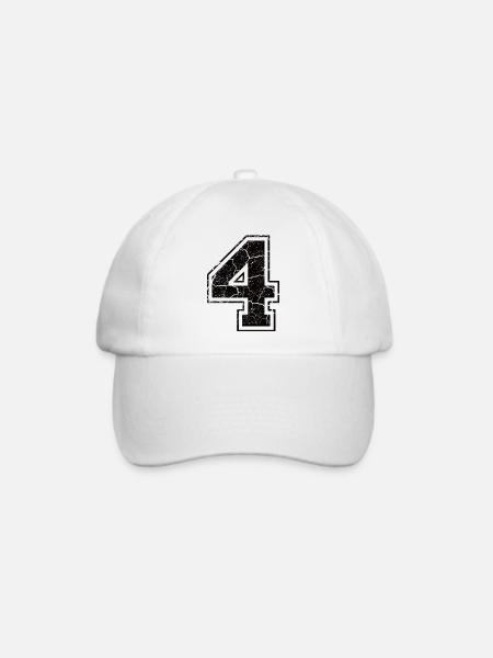 4 four vier black schwarz (de) - Baseballkappe - Weiß/Weiß