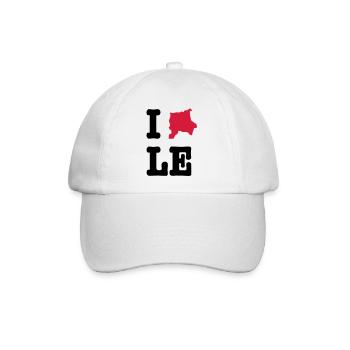 I Love Leipzig (I heart LE) - Stadtumrisse - Baseballkappe - Weiß/Weiß - Vorne