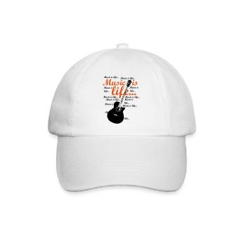 Music is life - Baseballkappe - Weiß/Weiß - Vorne