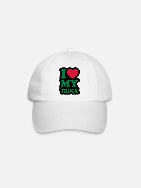 I love my truck - Ich liebe meinen LKW - Baseballkappe - Weiß/Weiß