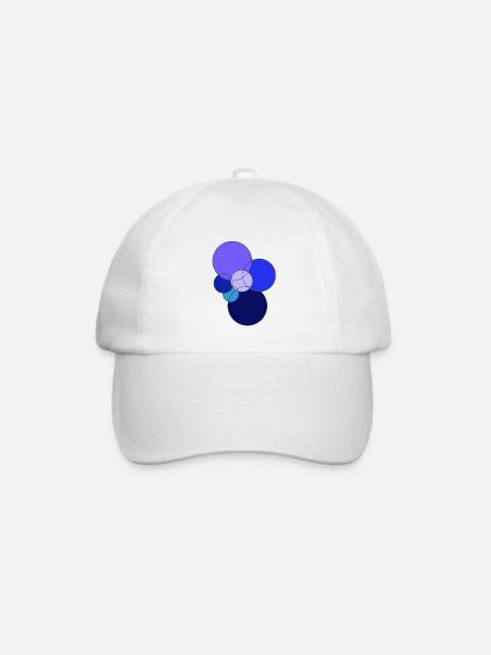 blaue Kreise - Baseballkappe - Weiß/Weiß