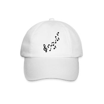 musiknote - Baseballkappe - Weiß/Weiß - Vorne