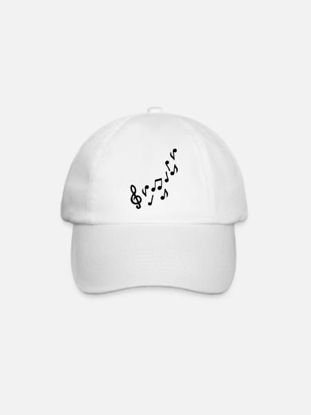 musiknote - Baseballkappe - Weiß/Weiß