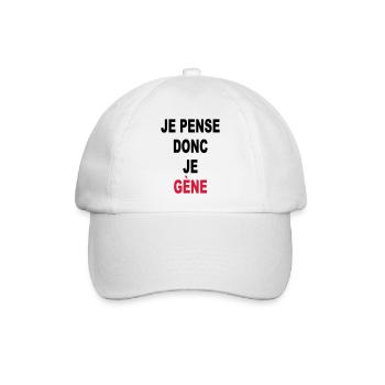 Daher denke ich, ich GENE - Baseballkappe - Weiß/Weiß - Vorne