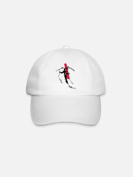 Freerider Snowboarder - Baseballkappe - Weiß/Weiß
