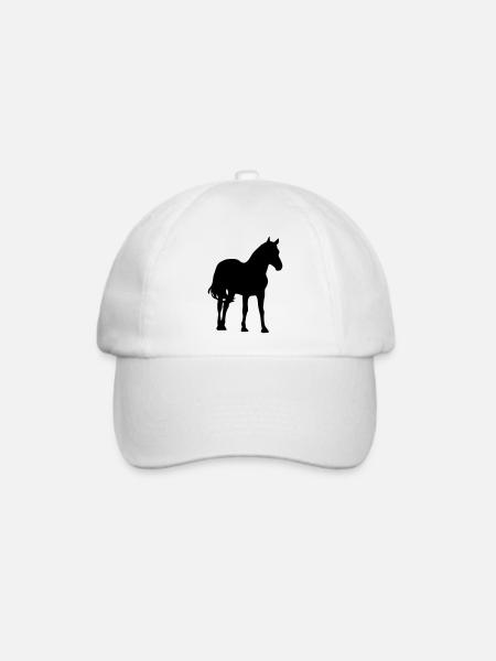 Pferd - Baseballkappe - Weiß/Weiß