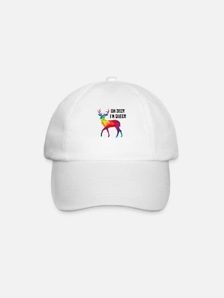 Oh Deer Im Queer Gay LGBT Hirsch lustiges Geschenk - Baseballkappe - Weiß/Weiß