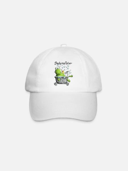 Bademeister Frosch - Baseballkappe - Weiß/Weiß