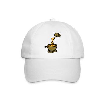 Koch Schweizer kulinarische Spezialität Fondue - Baseballkappe - Weiß/Weiß - Vorne