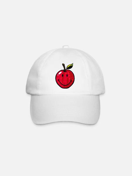 Smiley Red Apple - Baseballkappe - Weiß/Weiß