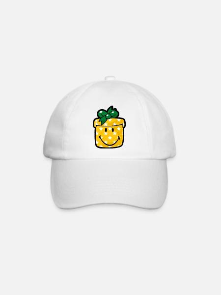 Smiley Christmas Present - Baseballkappe - Weiß/Weiß