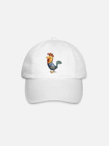 Goldiger Gockel - Baseballkappe - Weiß/Weiß