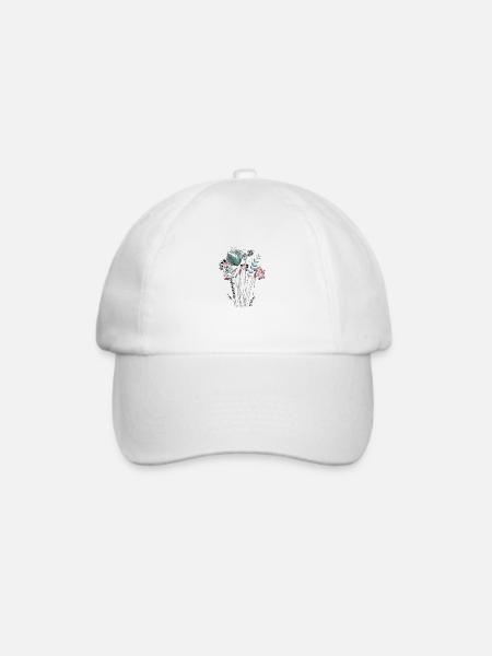 Blumen - Baseballkappe - Weiß/Weiß