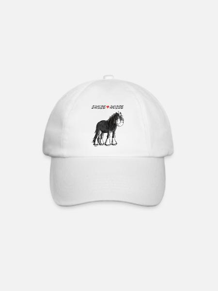 Da steht ein Shire Horse - Baseballkappe - Weiß/Weiß