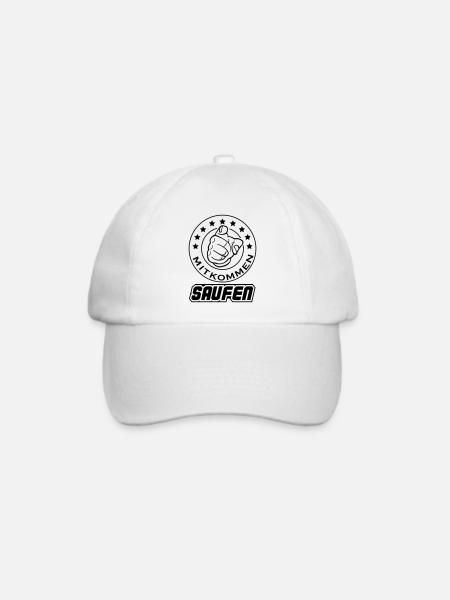 saufen - Baseballkappe - Weiß/Weiß