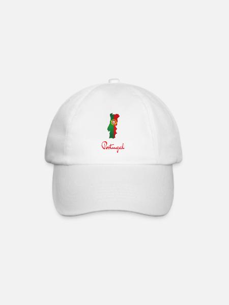 Portugal Wappen Karte Silhouette - Baseballkappe - Weiß/Weiß