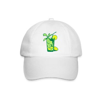 Glas mojito Alkohol Stroh Puck citr - Baseballkappe - Weiß/Weiß - Vorne