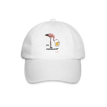 Flamingo Bier Alkohol saufen cooler Spruch - Baseballkappe - Weiß/Weiß - Vorne