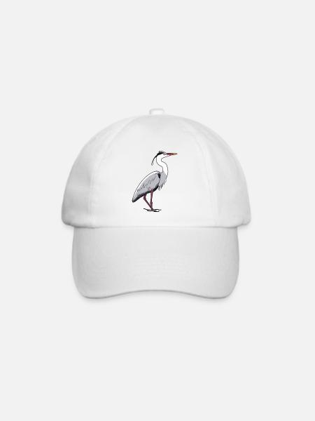 Graureiher, Reiher - Baseballkappe - Weiß/Weiß